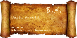 Beitz Arnold névjegykártya